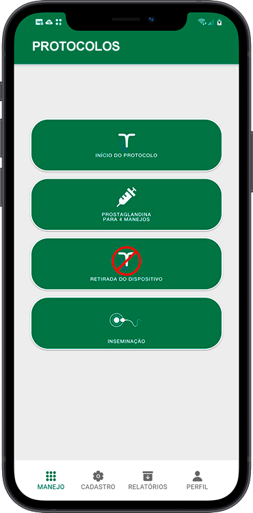 Pantalla original de la app Agribov en portugués